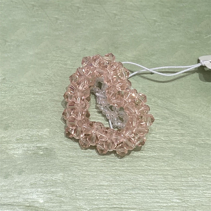 Nuevo anillo de corazón de la línea de pesca con cuentas de microlita al por mayor